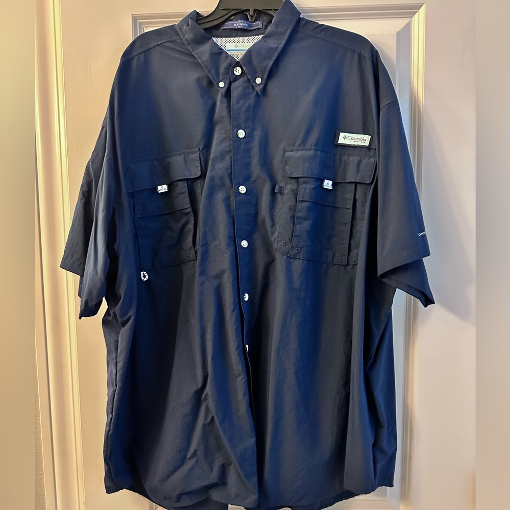 Columbia Navy Bahama Button down Shirt 3X